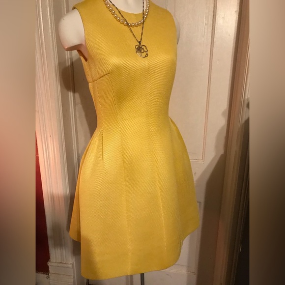 Calvin Klein casual yellow dress, size: 6 - Picture 3 of 17